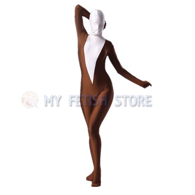 Full Body Dark Brown Lycra Spandex Bodysuit Solid Color Zentai  suit Halloween Fancy Dress Costume 